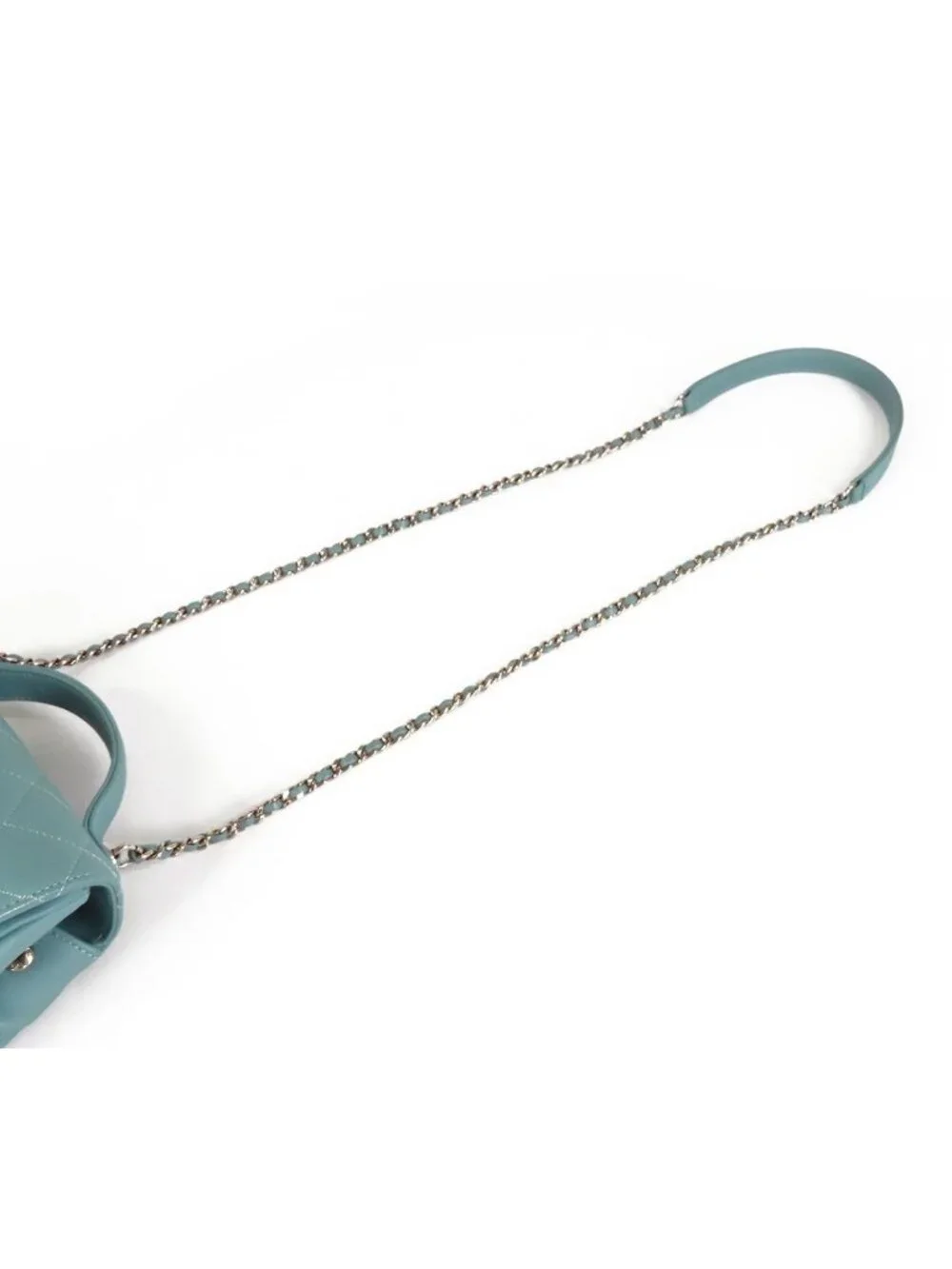 Chanel Affinity Small Pale Blue Gold Caviar Leather 2-Way Shoulder Bag